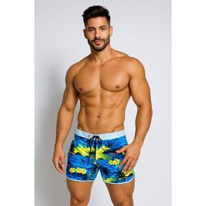 ANDREW CHRISTIAN Palm Tree Island Swimwear Trunks Board Shorts Mens Size 36